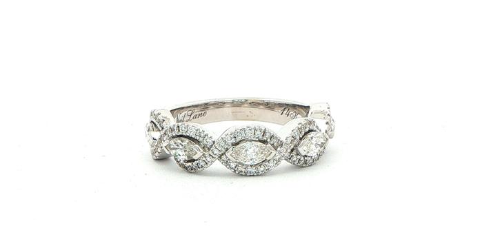 content/products/Estate Piece: 5-Stone Marquise Diamond Halo Infinity Band in White Gold (1.00cts TWT)