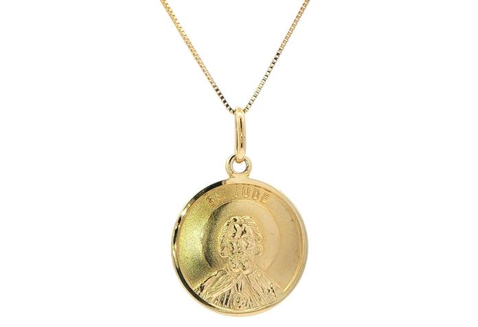 content/products/Estate Piece: St. Jude Thaddeus Religious Medallion Necklace in Yellow Gold