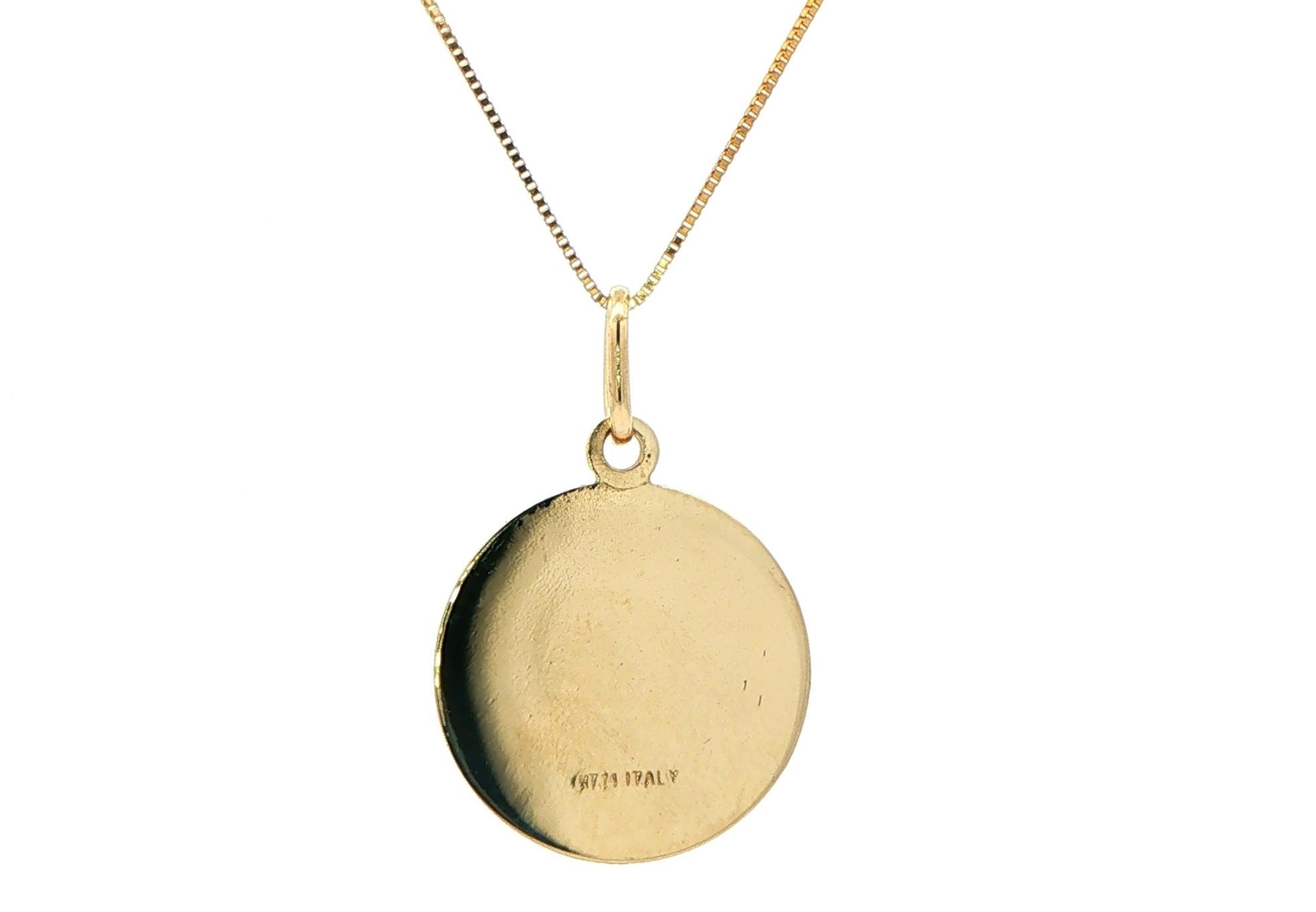 Estate Piece: St. Jude Thaddeus Religious Medallion Necklace in Yellow Gold back