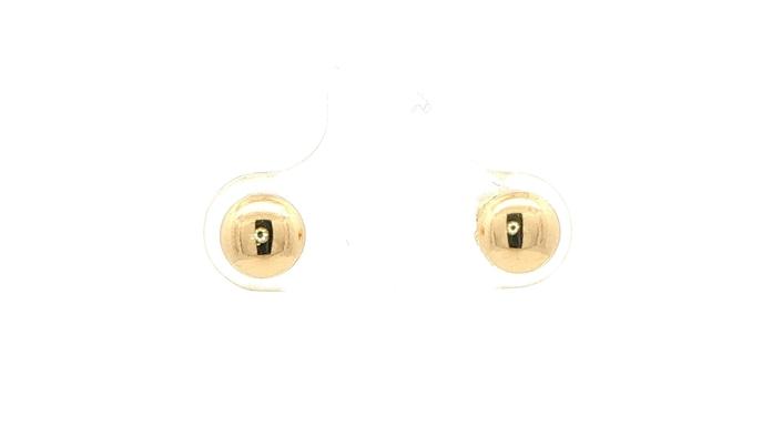 content/products/Hollow Flat Ball Stud Earrings Yellow Gold  (5 mm)