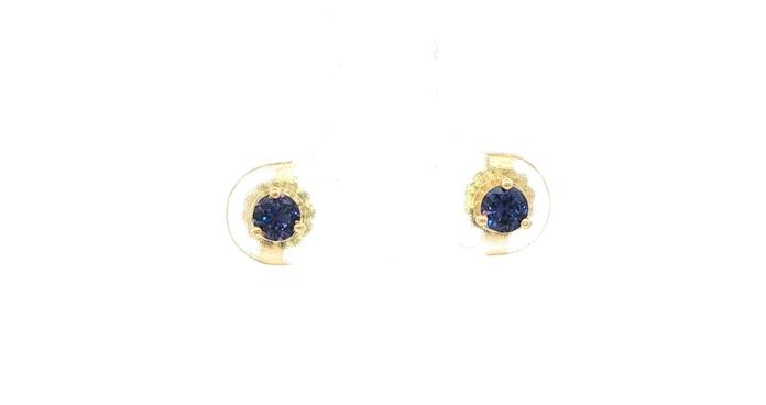 content/products/Huckleberry Sapphire Stud Earrings in 3-Prong Martini Settings in Yellow Gold (0.39cts TWT)