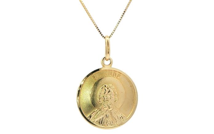 content/products/Estate Piece: St. Jude Thaddeus Religious Medallion Necklace in Yellow Gold