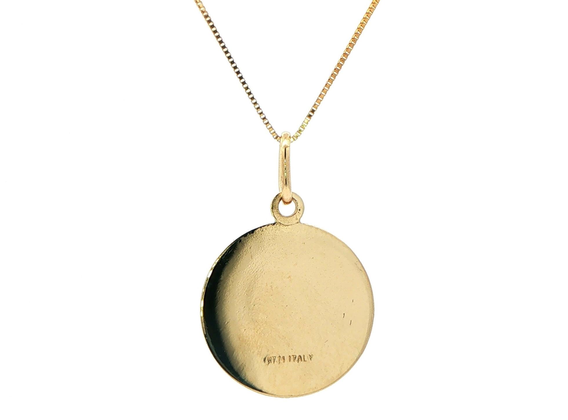 Estate Piece: St. Jude Thaddeus Religious Medallion Necklace in Yellow Gold back