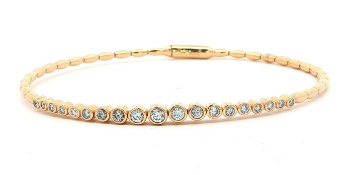 content/products/Graduated Bezel Set Diamond and Beaded Bangle Bracelet in Yellow Gold (0.50cts TWT)