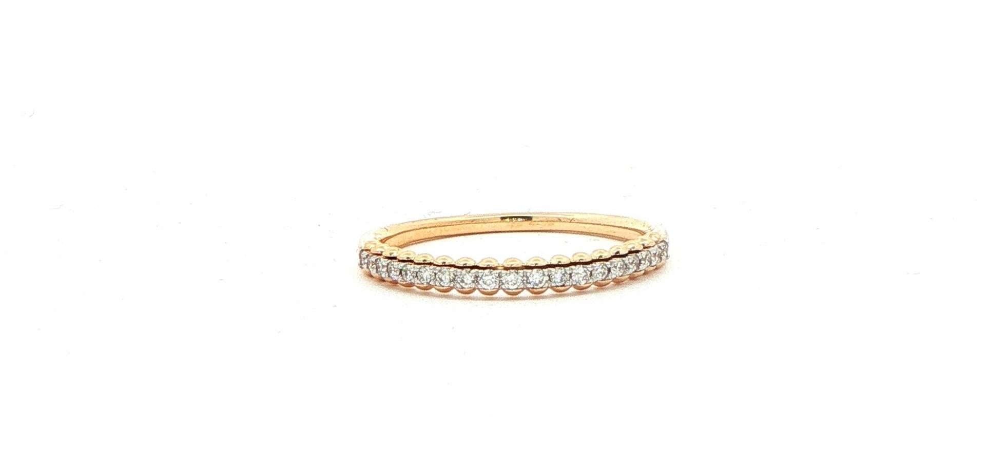 Beaded Edge Diamond Band in Yellow Gold (0.15cts TWT)