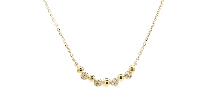 content/products/Diamond and Polished Bead Smile Necklace Yellow Gold (0.06cts TWT)