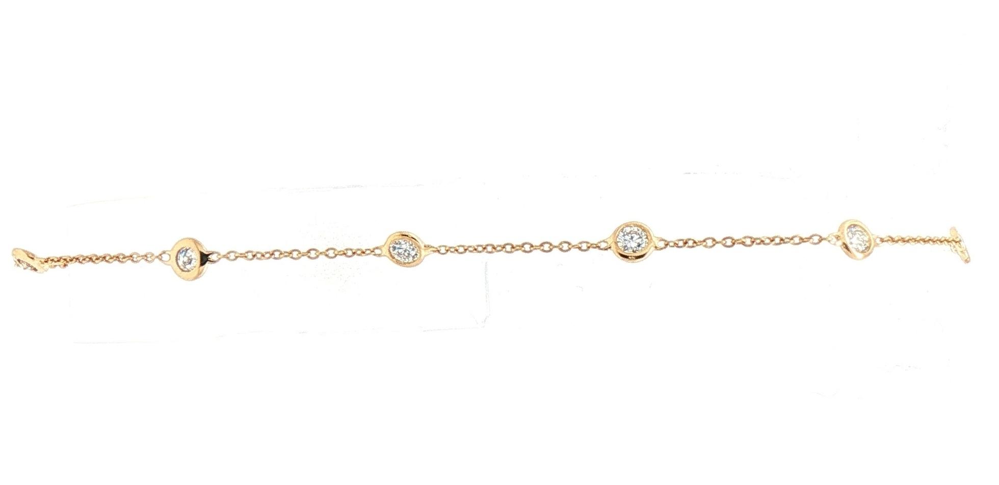 Bezel-Set Diamond Station Bracelet in Yellow Gold (0.50cts TWT)