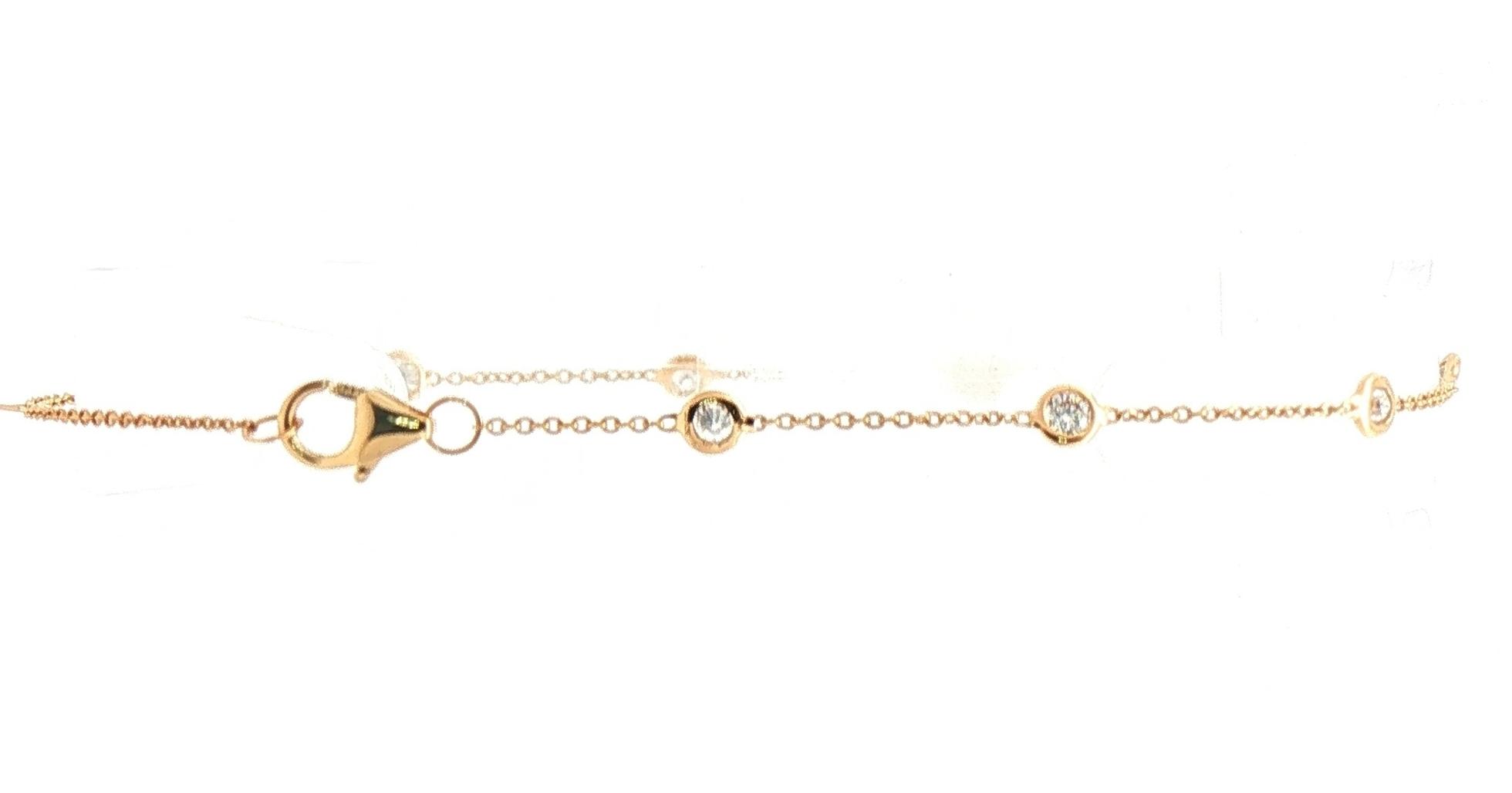Bezel-Set Diamond Station Bracelet in Yellow Gold (0.50cts TWT) back