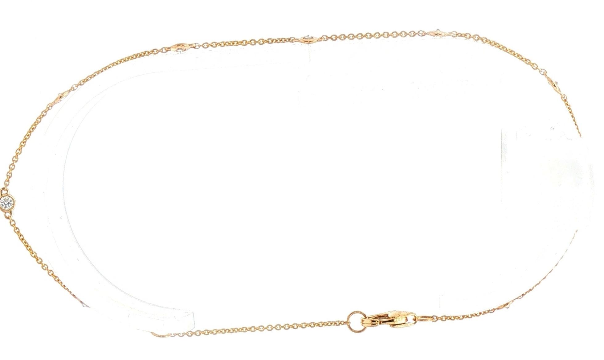 Bezel-Set Diamond Station Bracelet in Yellow Gold (0.25cts TWT) side