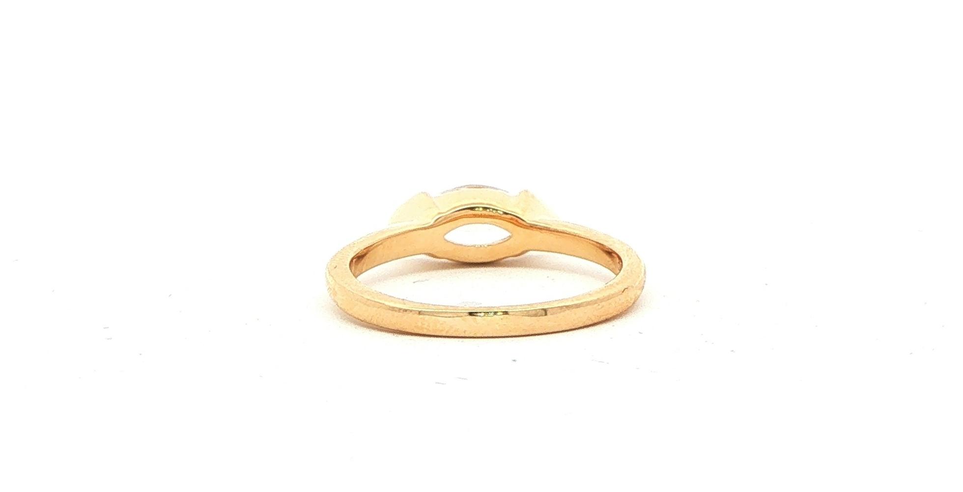 East-West Solitaire Marquise Engagement Ring Mounting in Yellow Gold back