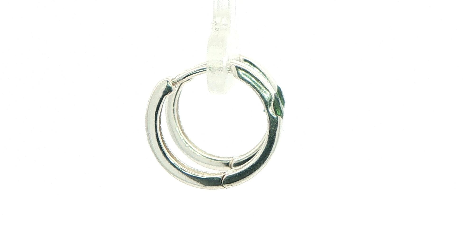 Flush Set Montana Sapphire Solitaire Hoop Earrings in Sterling Silver (0.25cts TWT) side