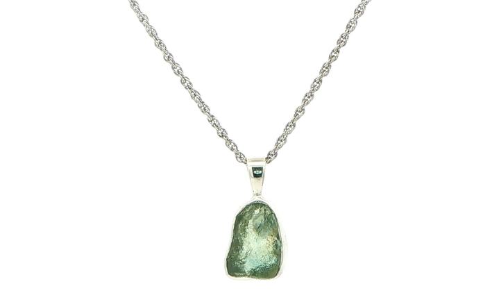 content/products/Bezel-set Large Raw Un-cut Montana Sapphire Pendant on Rope Chain in Sterling Silver