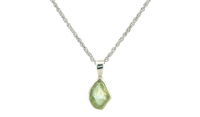 content/products/Bezel-set Small Raw Un-cut Montana Sapphire Pendant on Rope Chain in Sterling Silver