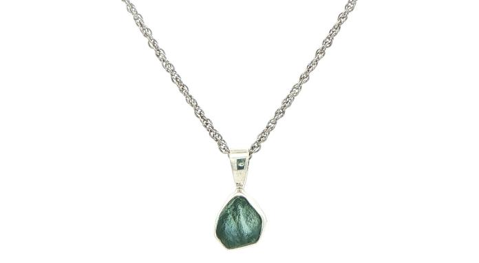 content/products/Bezel-set Small Raw Un-cut Montana Sapphire Pendant on Rope Chain in Sterling Silver