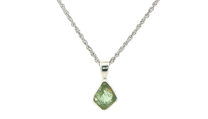 content/products/Bezel-set Small Raw Un-cut Montana Sapphire Pendant on Rope Chain in Sterling Silver