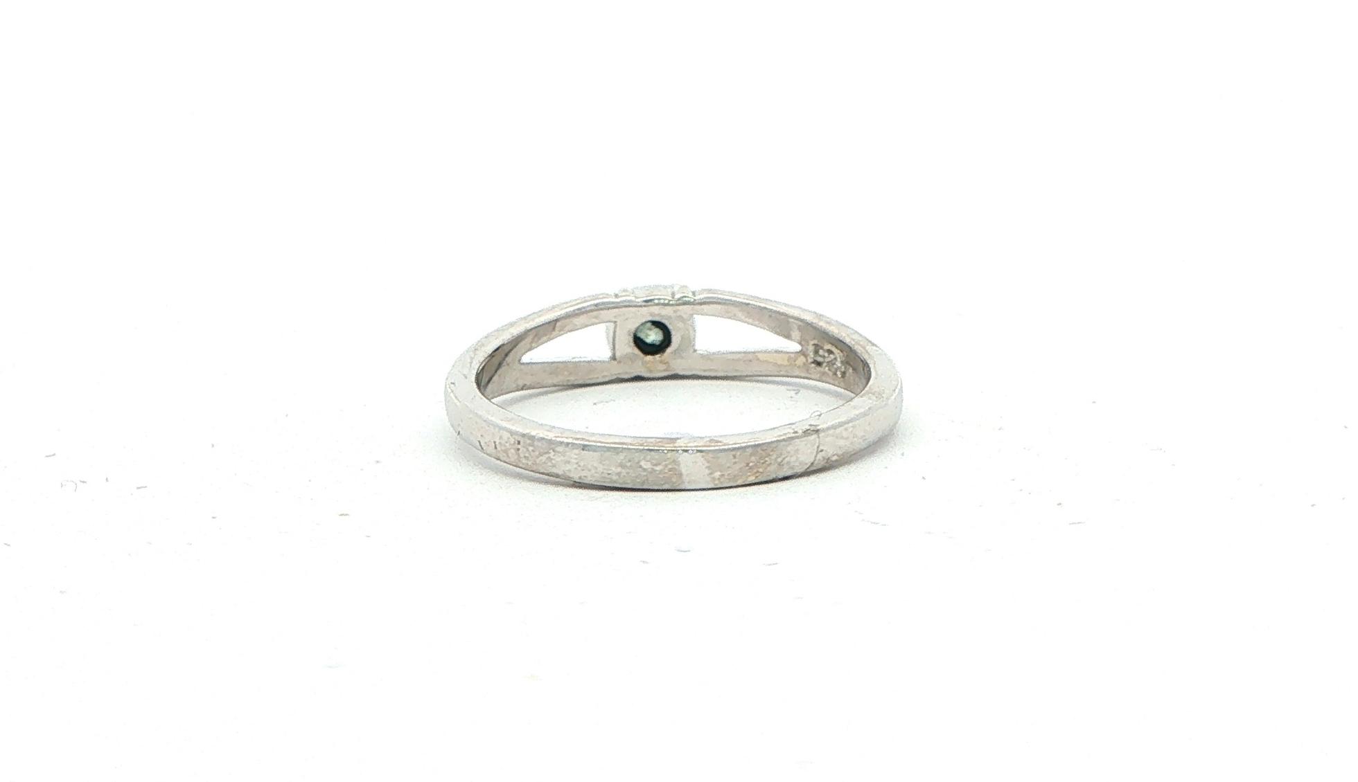Montana Sapphire Split Shank Solitaire Ring in Sterling Silver (0.15cts) back