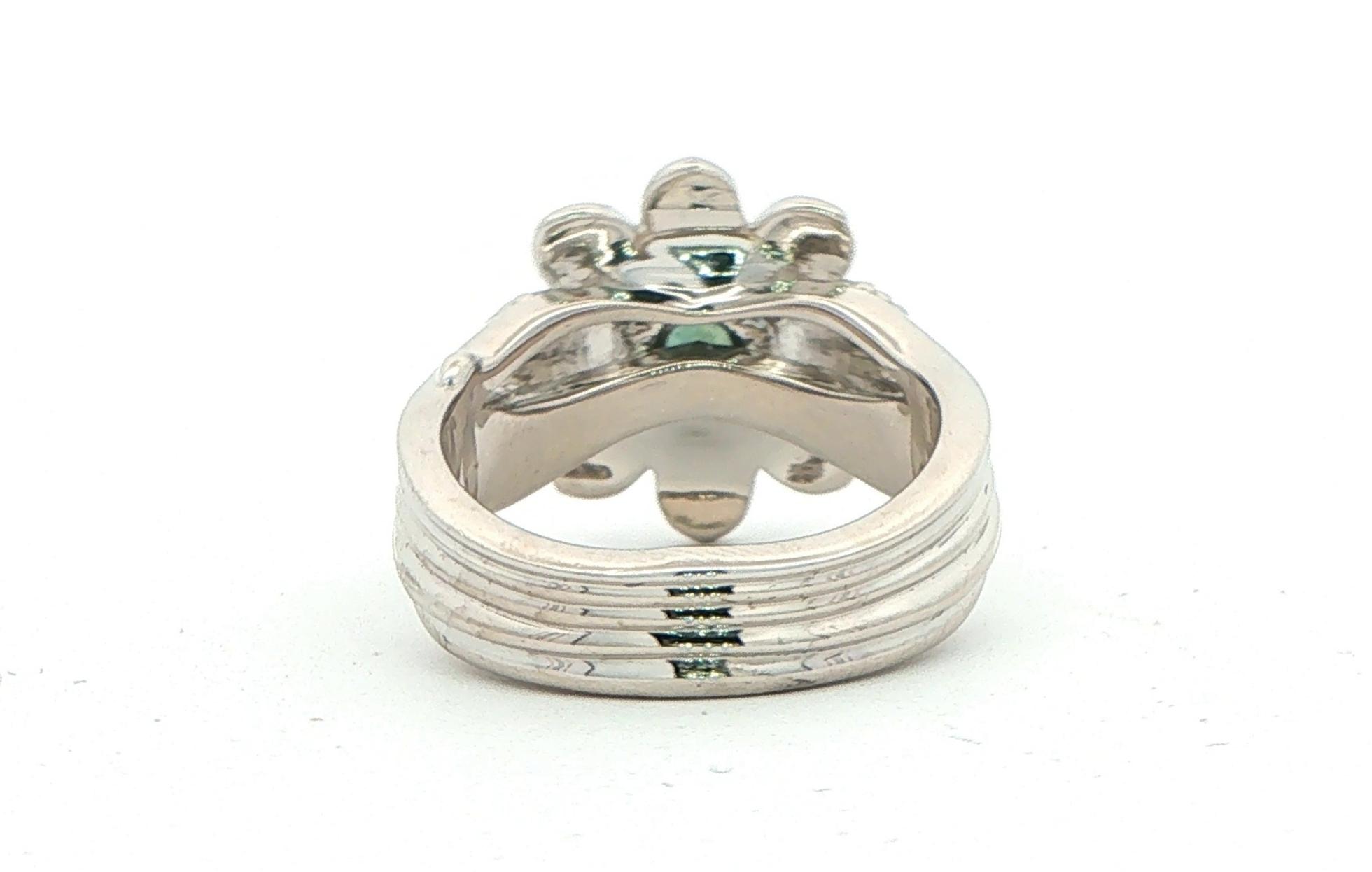 Montana Sapphire Floral Cocktail Ring in Sterling Silver (0.10cts) back