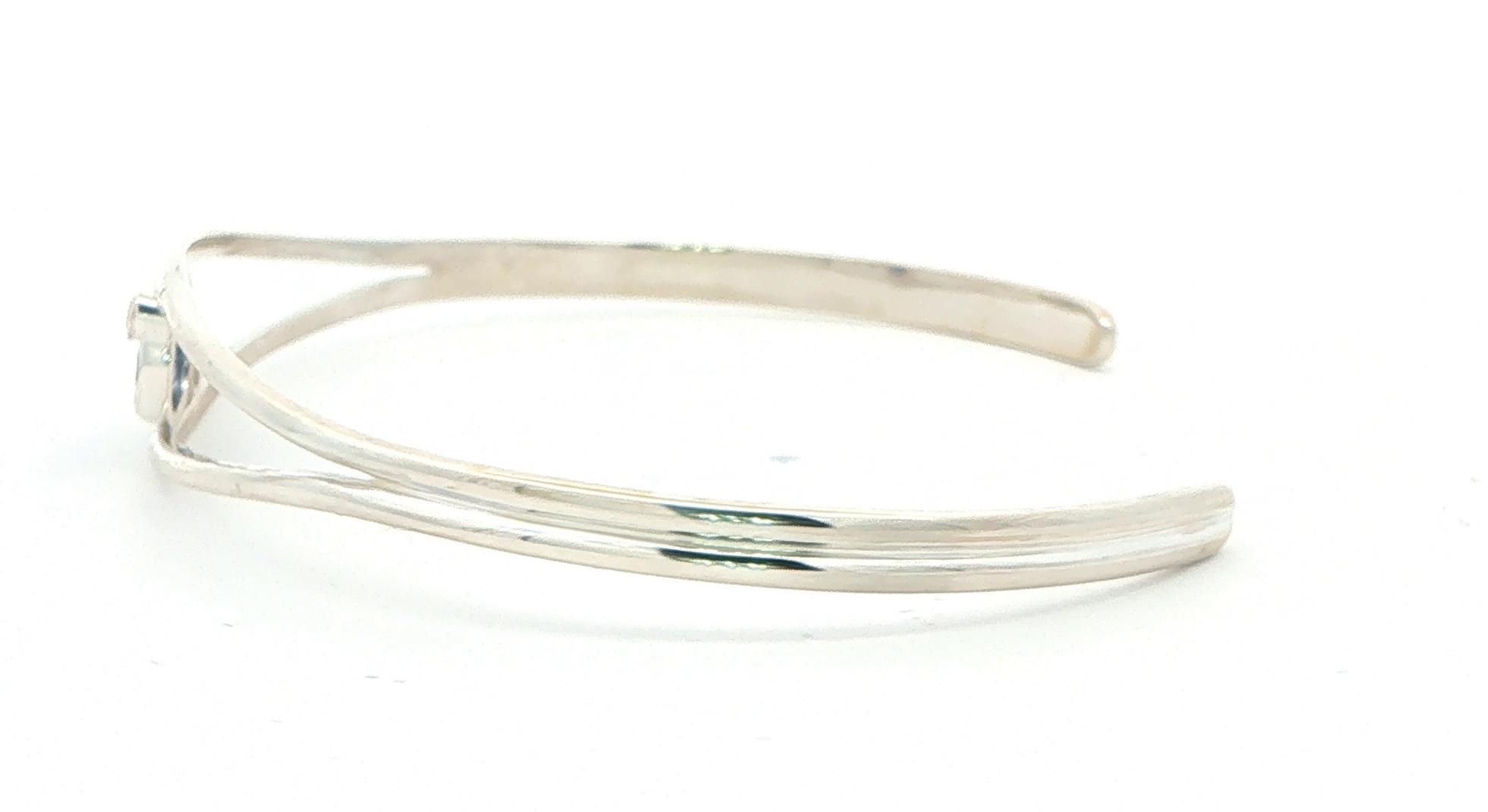 Raw Un-cut Montana Yogo Sapphire Split Cuff Bangle in Sterling Silver (0.60cts TWT) side