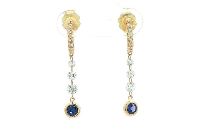 content/products/Huckleberry Sapphire and Diamond Drop Earrings in Yellow Gold (1.13cts TWT)