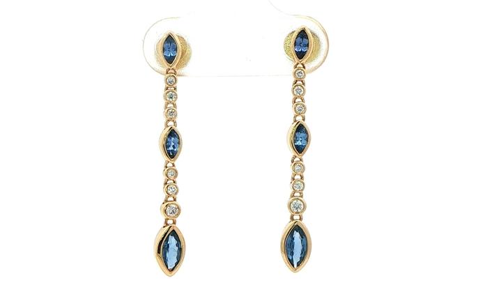 content/products/Marquise Montana Yogo Sapphire and Round Diamond Bezel-Set Dangle Earrings Yellow Gold (0.92cts TWT)
