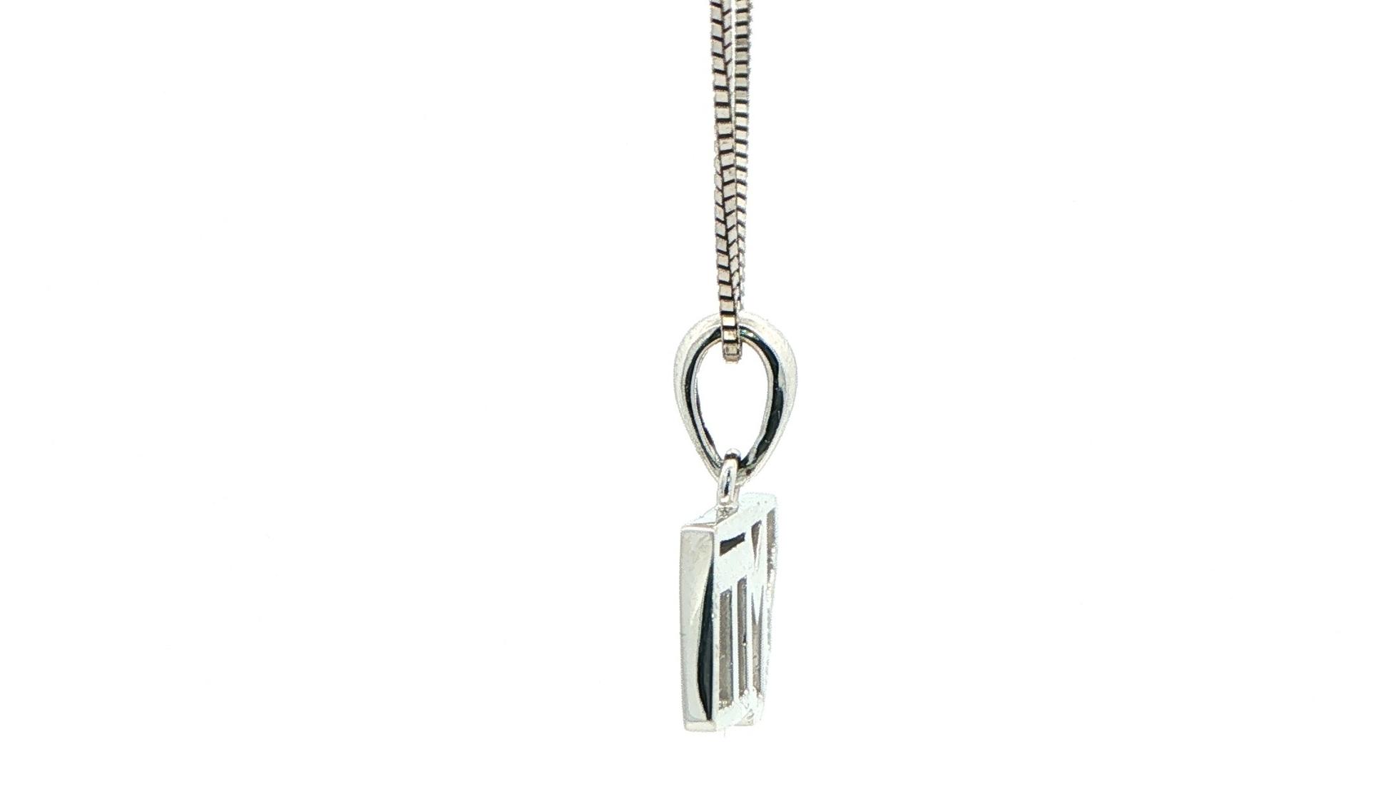 Estate Piece: Diamond "MT" Montana State Pendant Necklace White Gold (0.36cts TWT) side