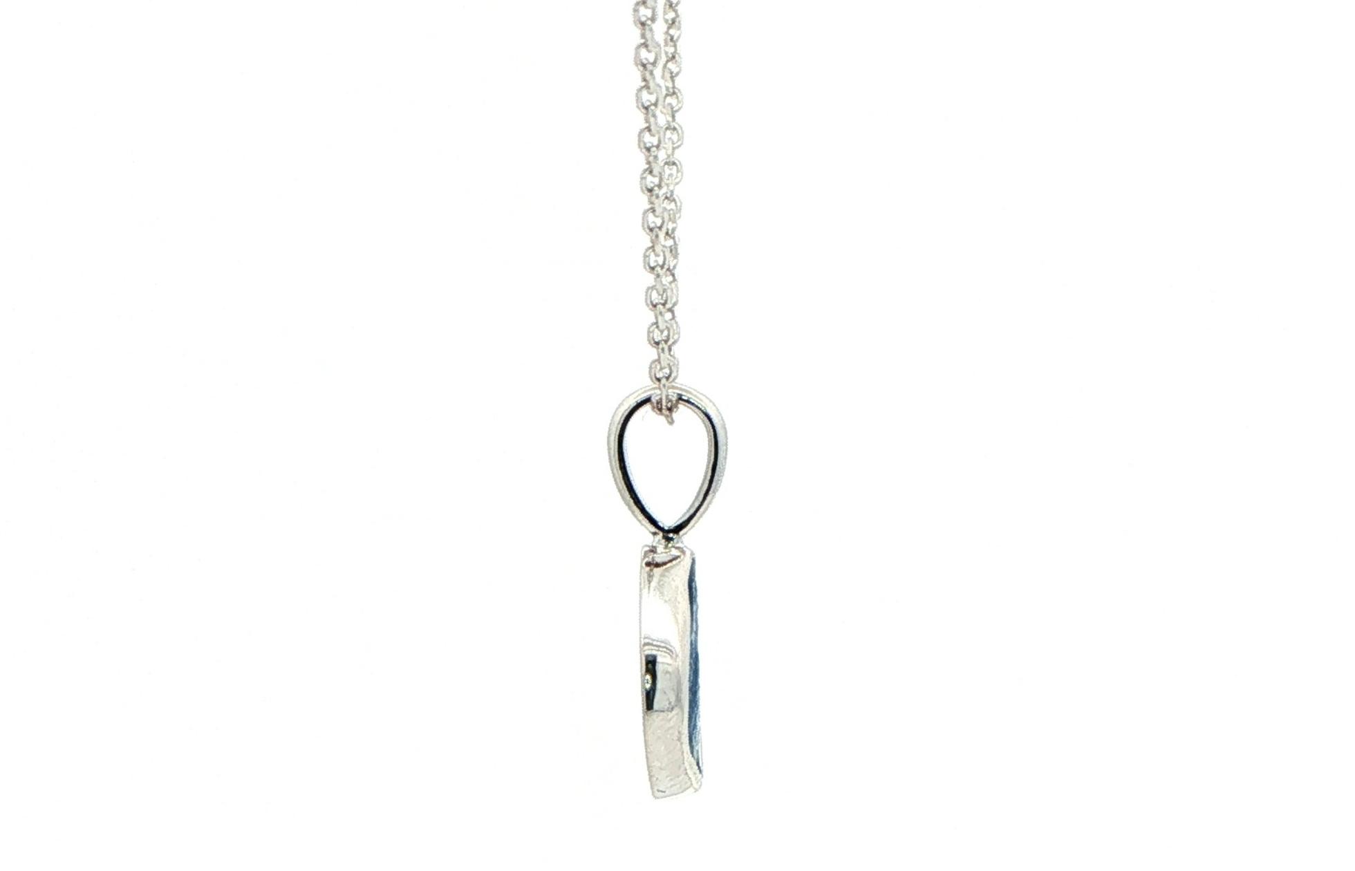 Bezel-set Raw Un-cut Montana Yogo Sapphire Pendant Necklace in White Gold (1.09cts) side