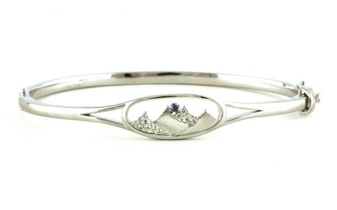 content/products/Oval Mountain Outline Split Hinged Cuff Bracelet with Montana Yogo Sapphire in Sterling Silver (0.03ct)