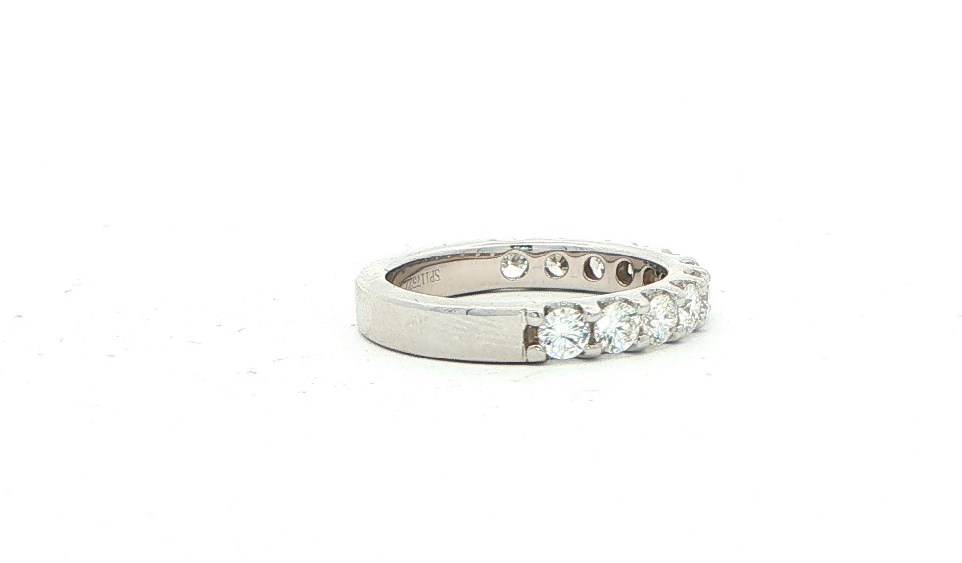 Estate Piece: 11-Stone Shared-Prong Diamond Band in White Gold (1.10cts TWT) side