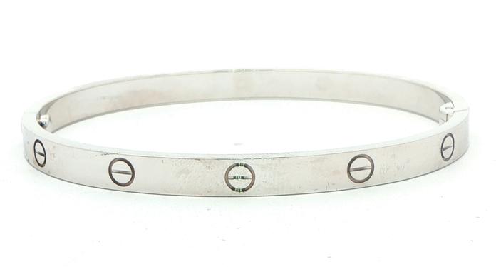 content/products/Estate Piece: Cartier Love Bangle Bracelet White Gold (sz 17)
