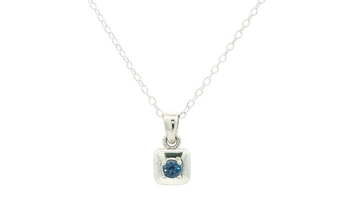 content/products/Montana Yogo Sapphire Square Pendant Necklace in Sterling Silver (0.12cts)