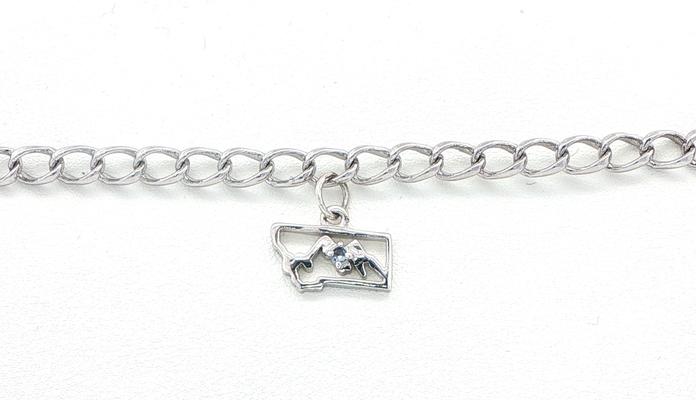 content/products/State of Montana Mountain Range Outline Charm Bracelet with Montana Yogo Sapphire in Sterling Silver (0.02cts)