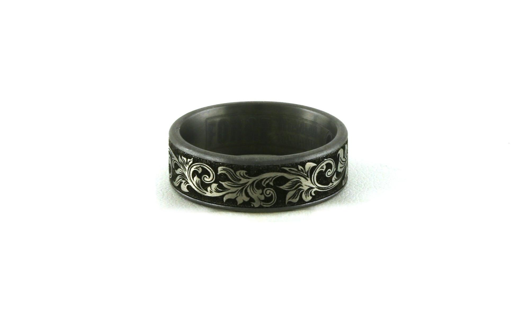Vintage Script 7.5mm Gray Tantalum Band