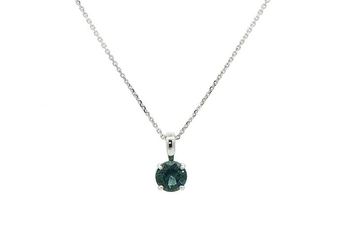 content/products/Peacock Blue Montana Sapphire Pendant Necklace in White Gold (0.91cts)