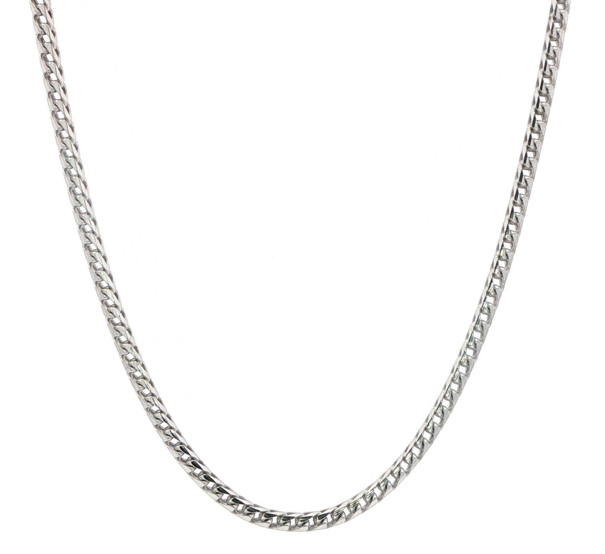 Round Franco Chain Necklace in Sterling Silver (2.3mm)