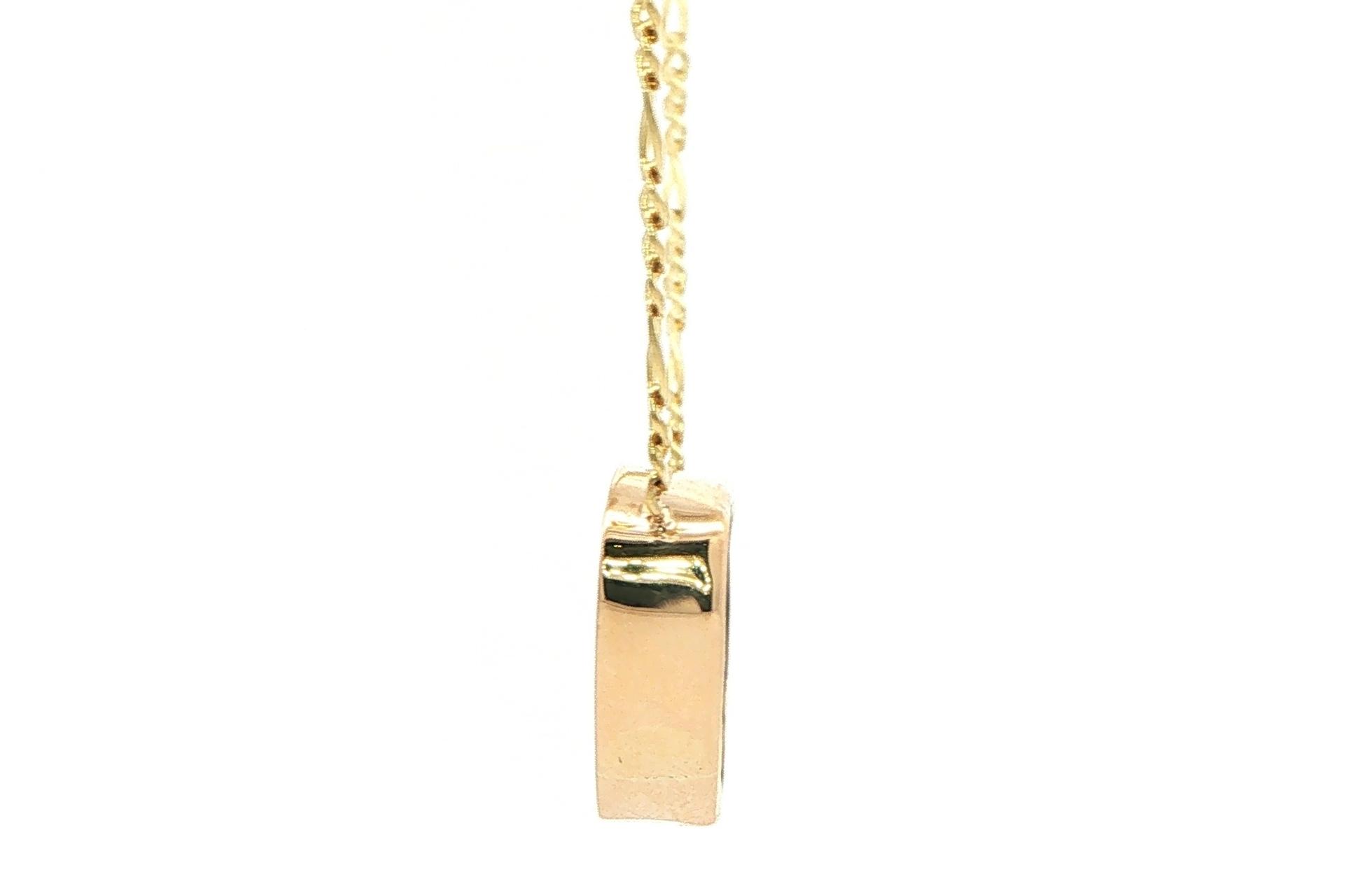 Bezel-set Watermelon Tourmaline Slice Necklace in Yellow Gold (10.48cts) side