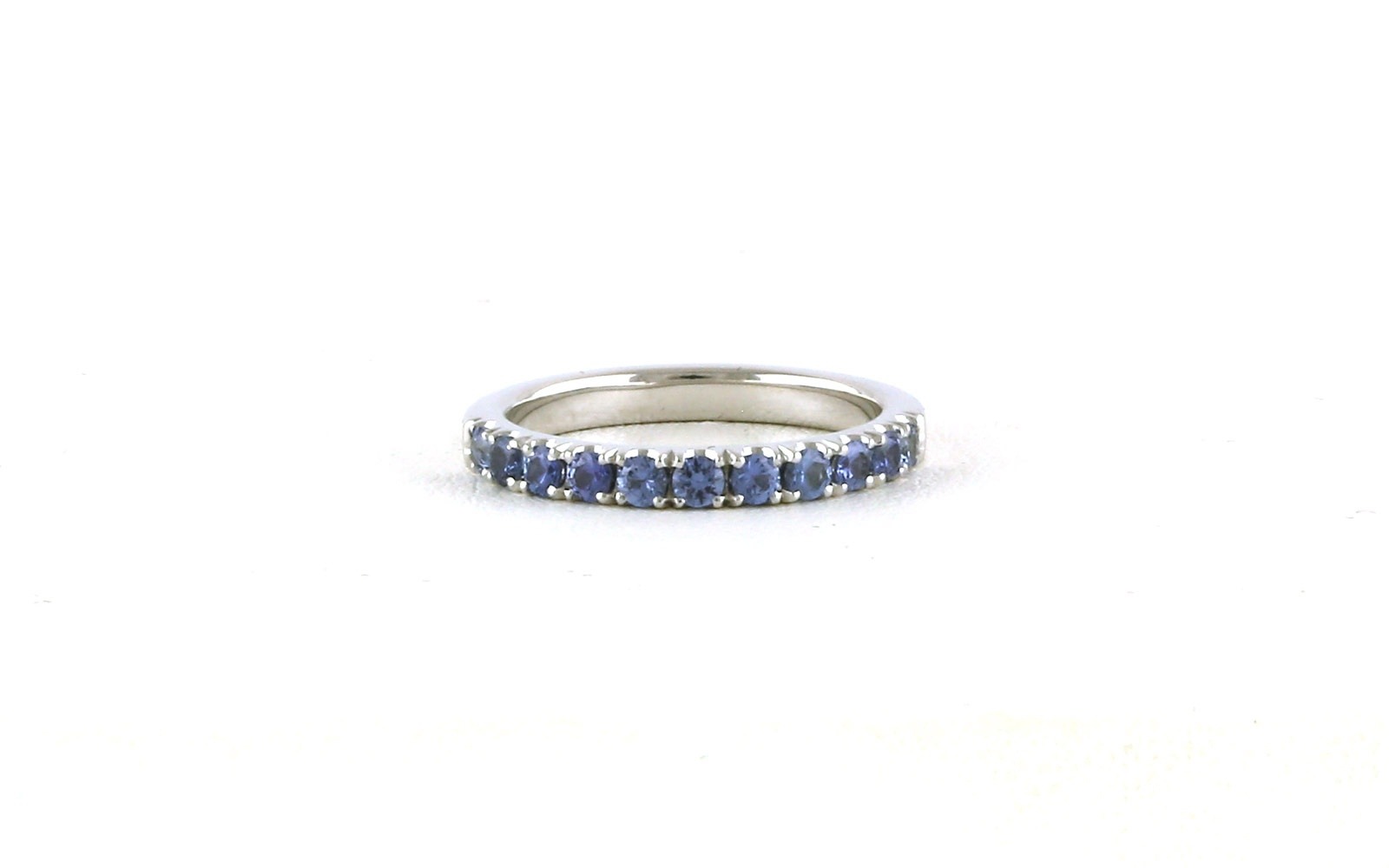 11-Stone Montana Yogo Sapphire U-Cup Band in White Gold (0.75cts TWT)