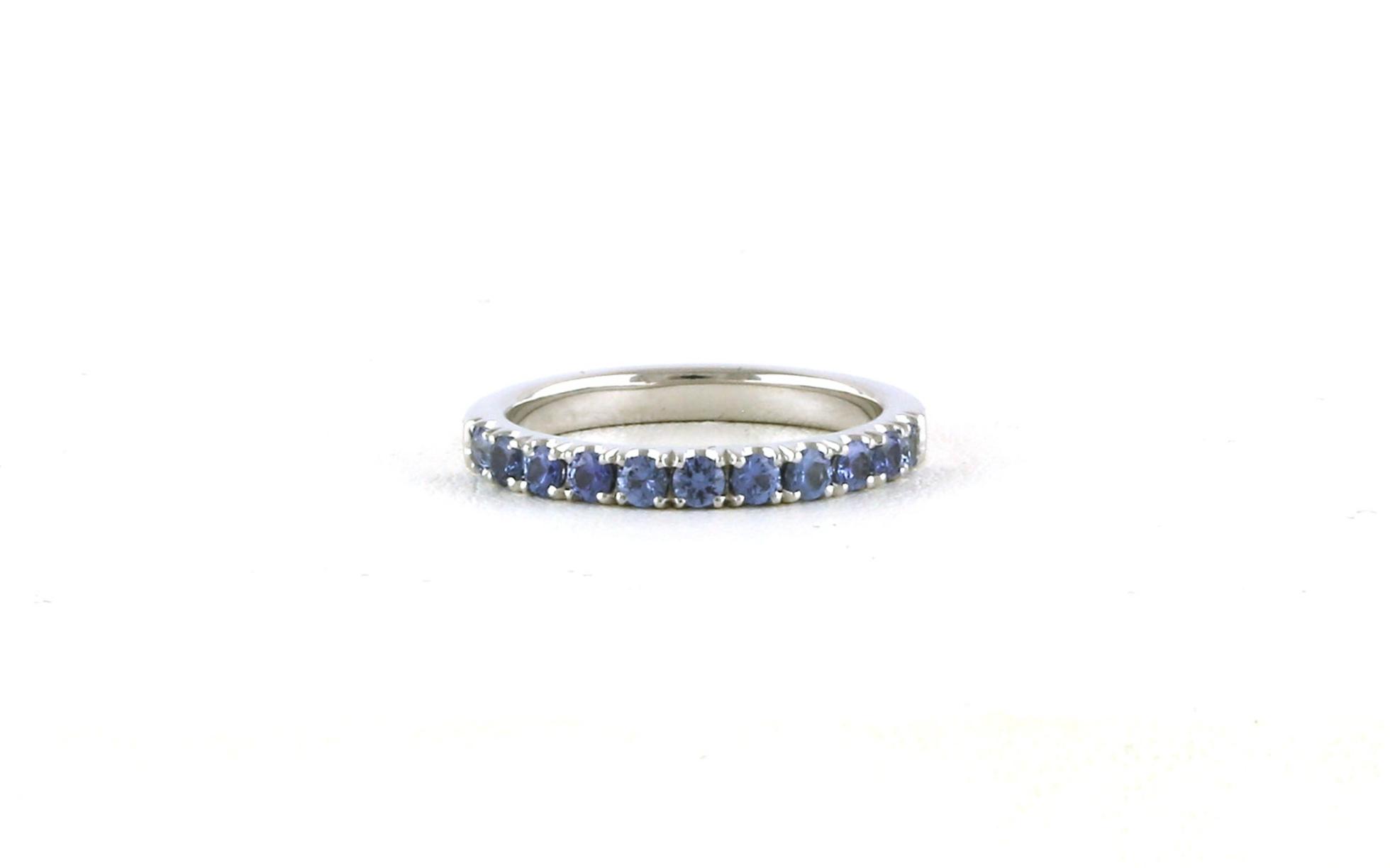 11-Stone Montana Yogo Sapphire U-Cup Band in White Gold (0.75cts TWT)