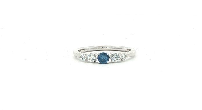 content/products/Five-Stone Montana Yogo Sapphire and Diamond Ring in White Gold (0.46cts TWT)