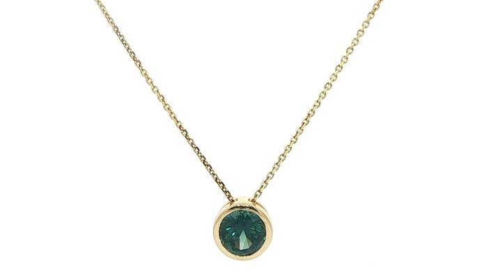 content/products/Forest Green Montana Sapphire Bezel Pendant Necklace in Yellow Gold (1.08cts)
