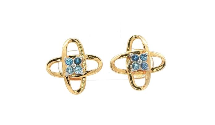 content/products/Orbit 4-Stone Montana Yogo Sapphire Cluster Stud Earrings in Yellow Gold (0.32cts TWT)
