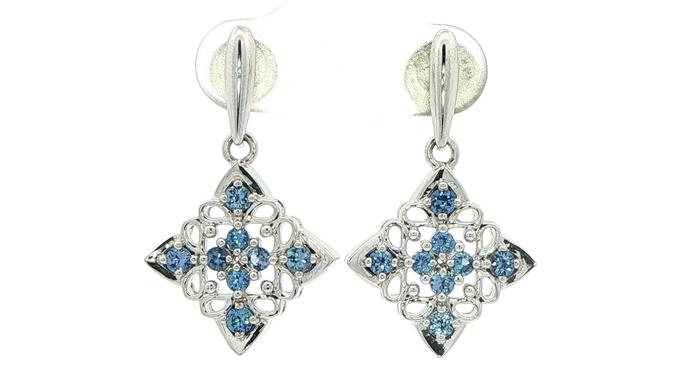 content/products/Vintage-Inspired Montana Yogo Sapphire Filigree Drop Earrings with Screwbacks in White Gold (0.71cts TWT)