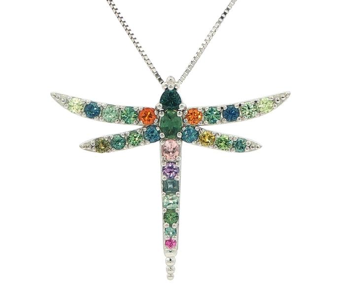 content/products/Multi-Color Montana Sapphire Dragonfly Pendant Necklace in White Gold (3.00cts TWT)