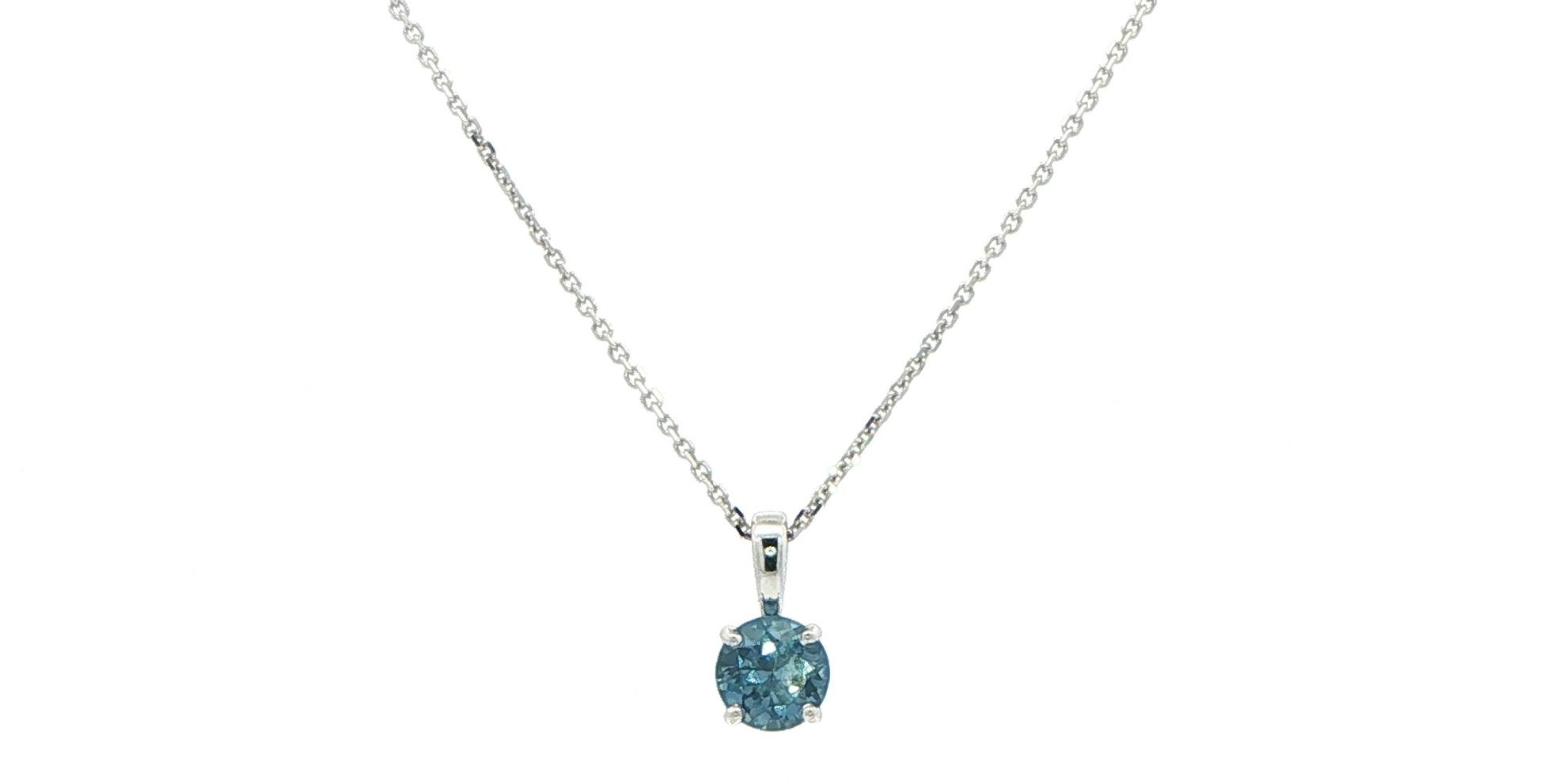 Montana Sapphire Solitaire Pendant in White Gold (0.58cts)