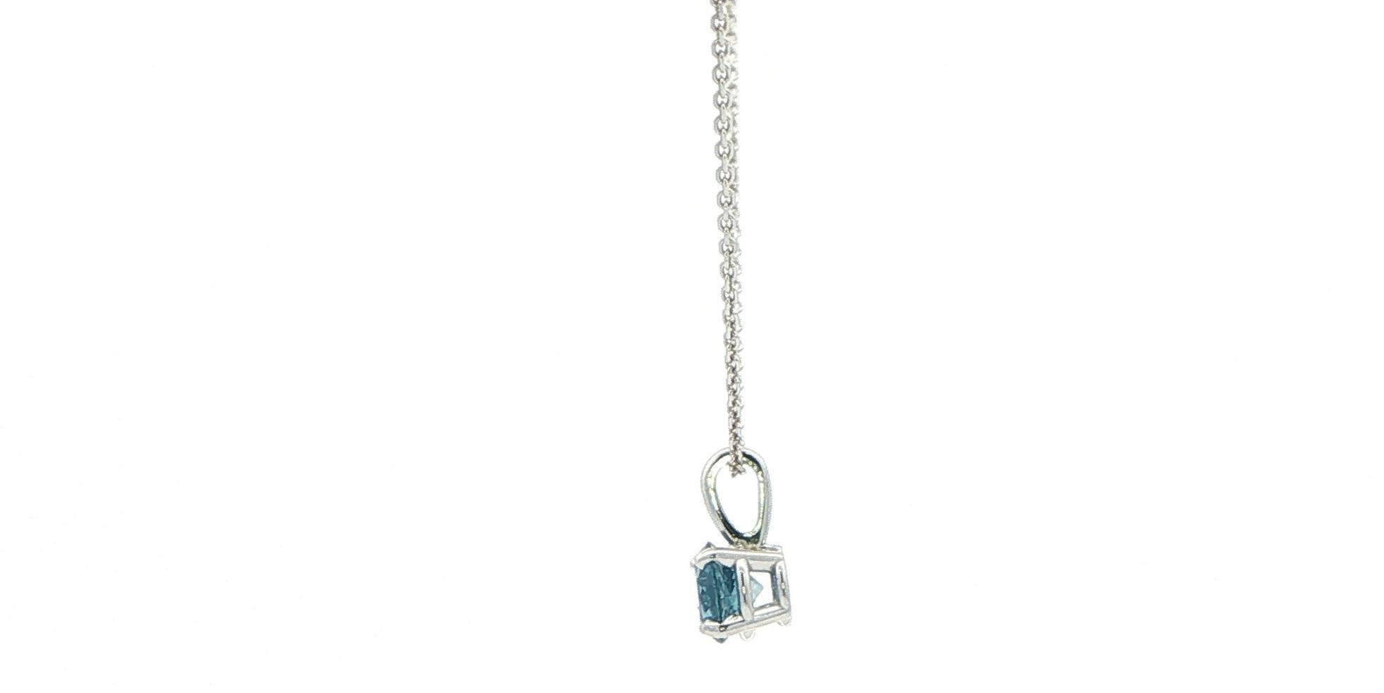 Montana Sapphire Solitaire Pendant in White Gold (0.58cts) side