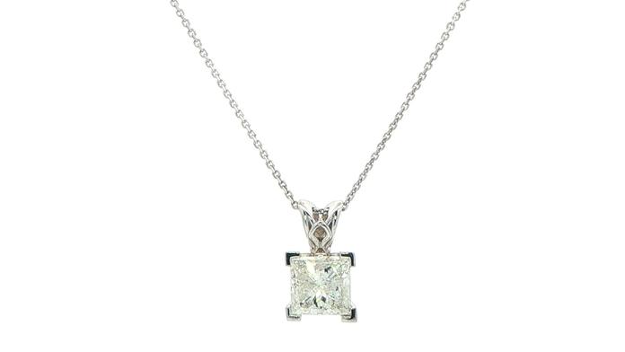 content/products/Princess Cut Diamond Solitaire Pendant in White Gold (1.47cts)