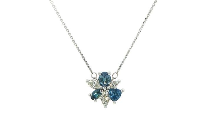 content/products/Deep Blue Montana Sapphire Floral Cluster Pendant in White Gold (1.04cts TWT)
