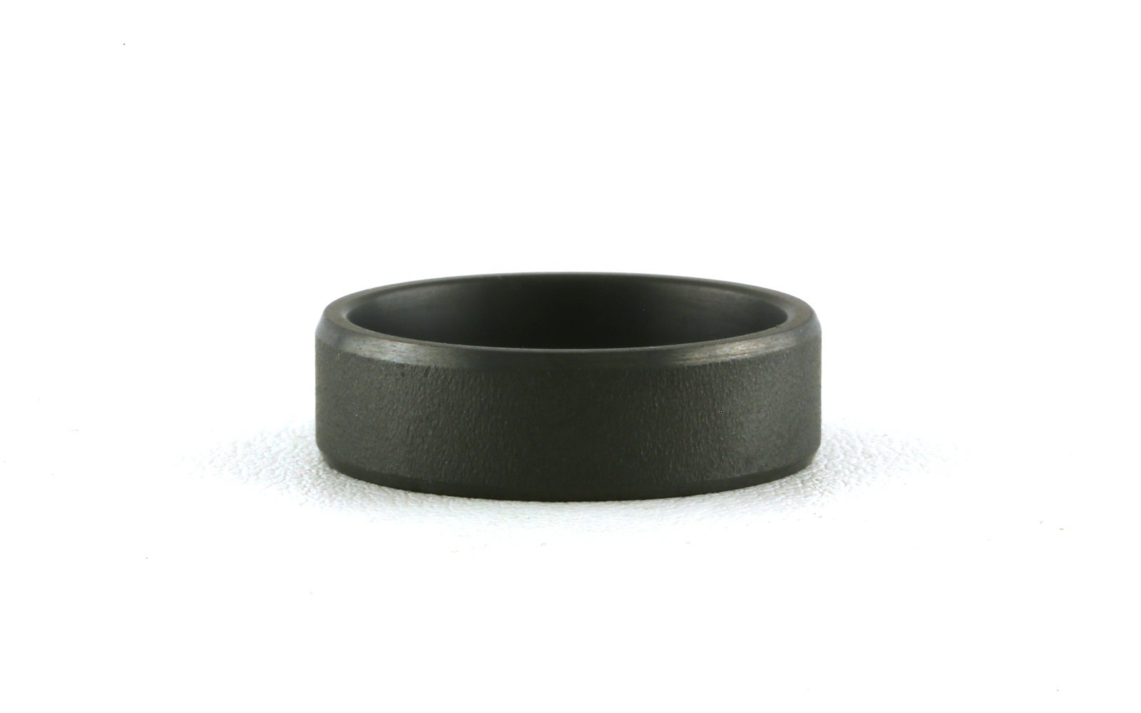 Wire Brush Finish with Slight Bevel Edge Band in Grey Tantalum (7mm)