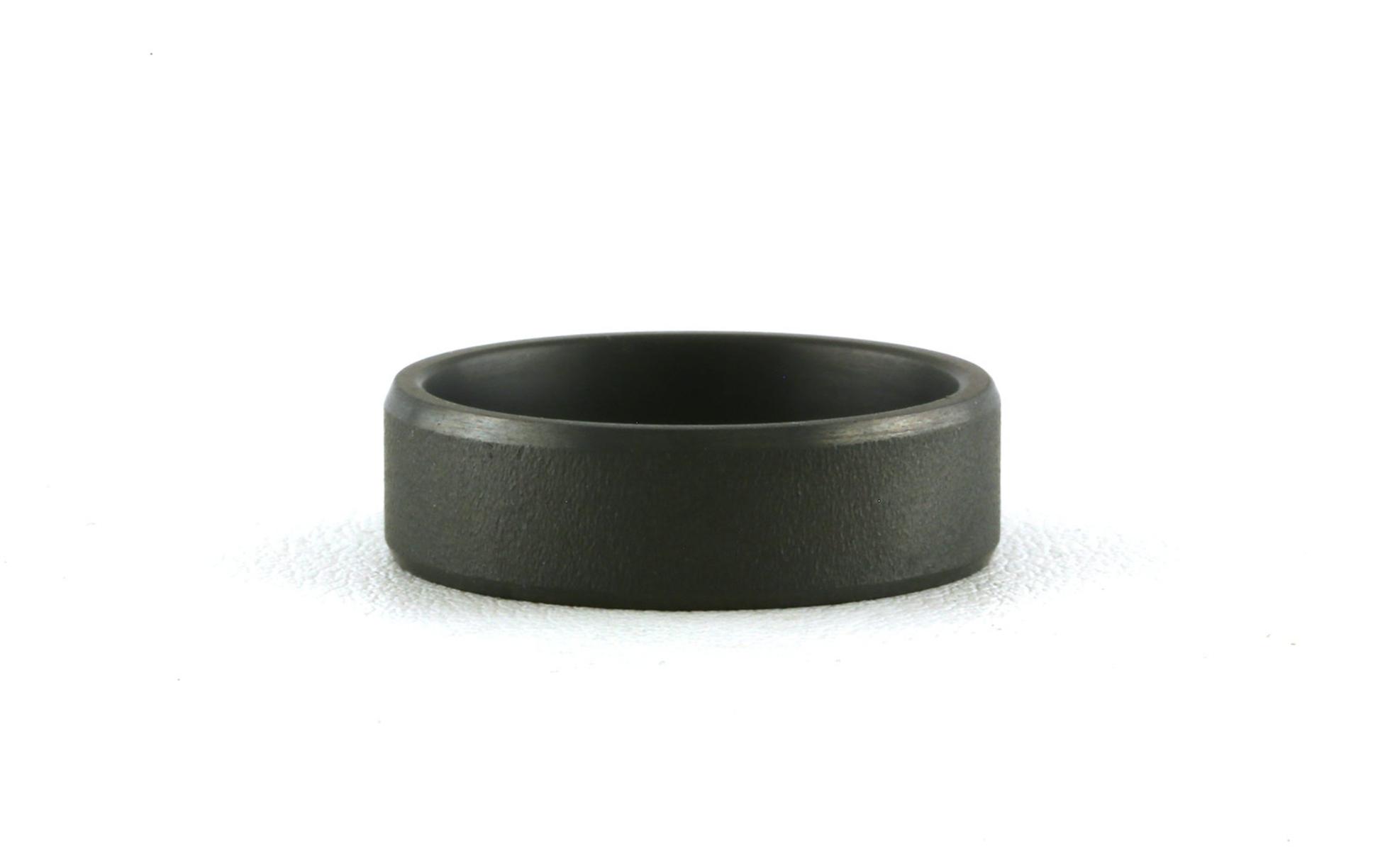 Wire Brush Finish with Slight Bevel Edge Band in Grey Tantalum (7mm)