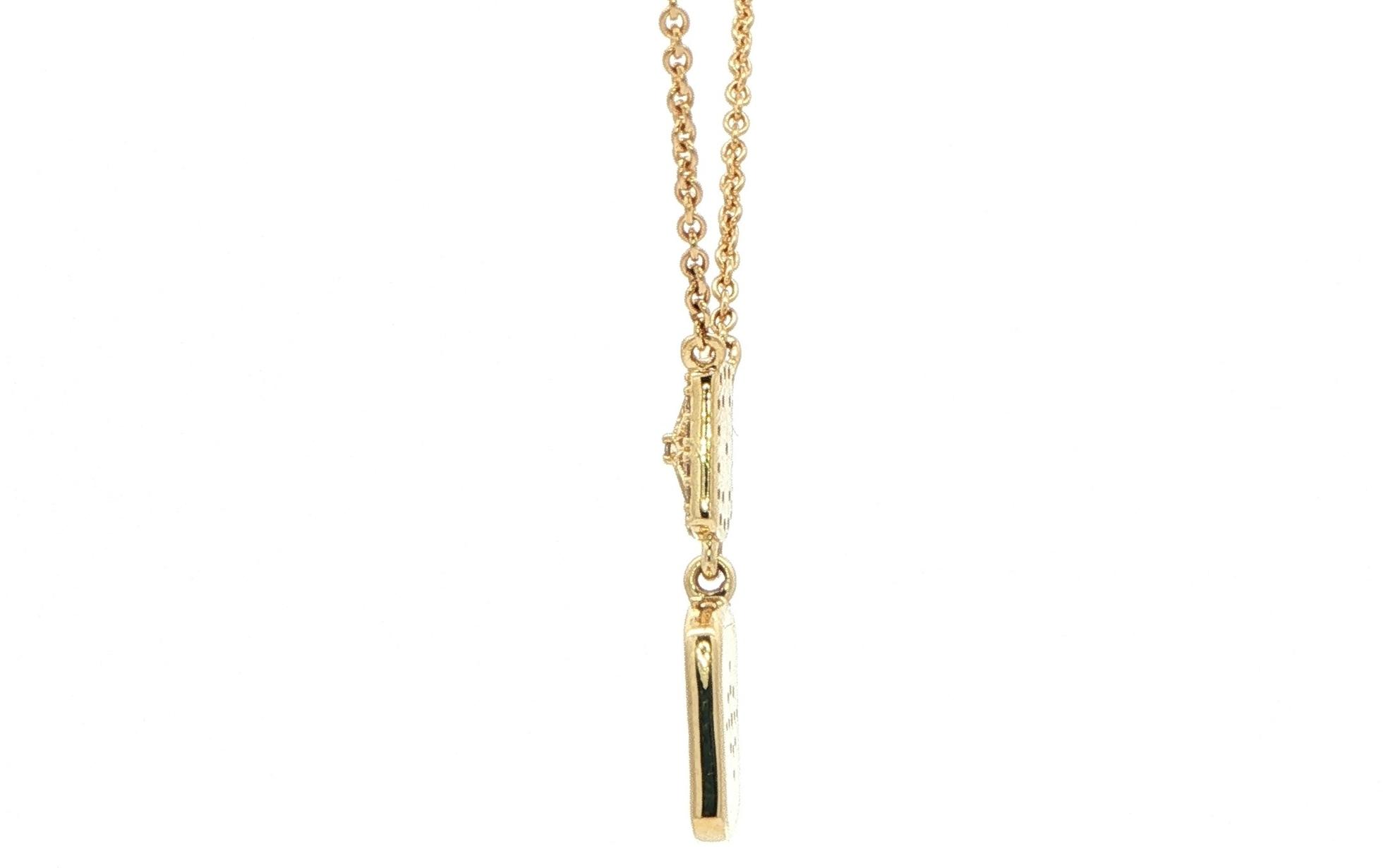 Diamond Star Motif Double Dog Tag Necklace in Yellow Gold (0.15cts TWT) side