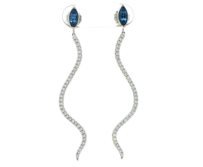 content/products/Montana Yogo Sapphire Marquise Snake Dangle Earrings in White Gold (1.18cts TWT)